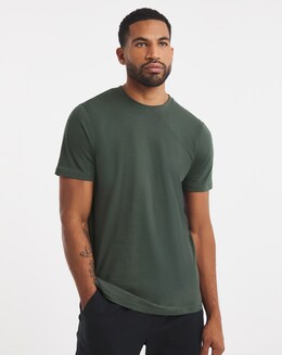 T-shirt en coton manches courtes vert kaki garçon | La Halle