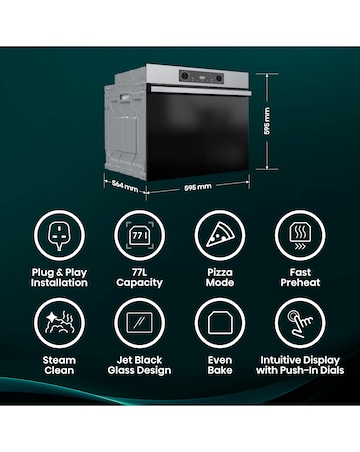 Hisense BI622AXPGUK Hi2 Built In Electric Plug & Play Oven - Stainless Steel