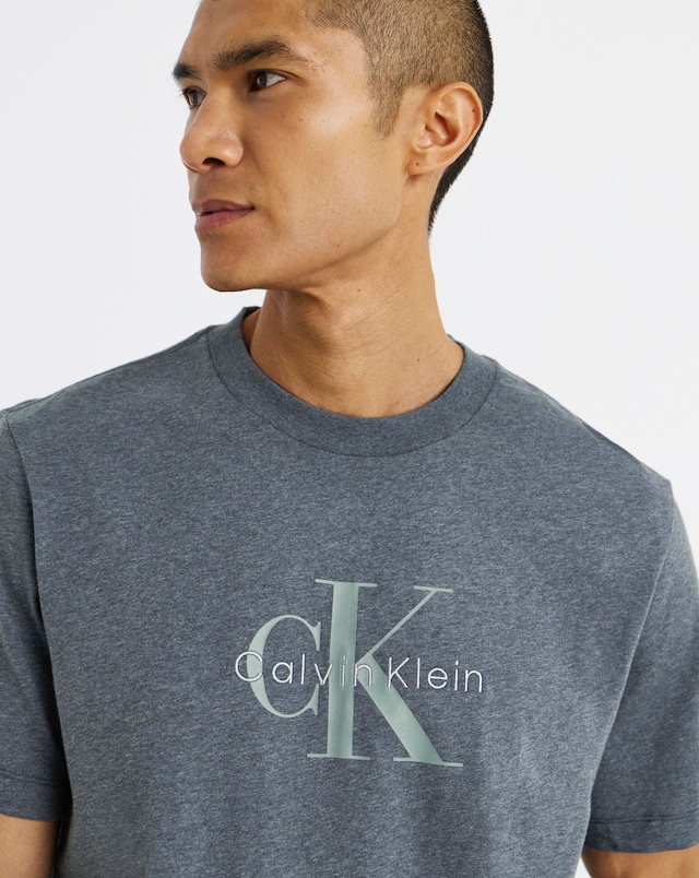 Calvin Klein Jeans Short Sleeve Monologo T-Shirt - Navy Heather