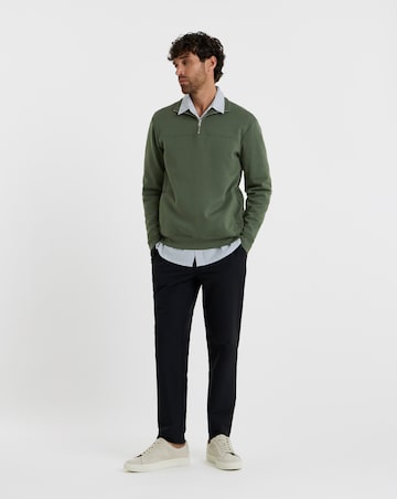 Folio Interlock 1/4 Zip Sweatshirt-Khaki