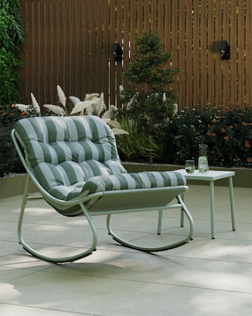 Charles Bentley Green Stripe Rocking Chair