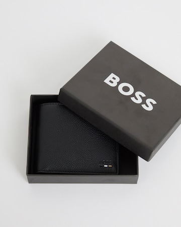 BOSS Embossed Logo Coin Wallet - Black