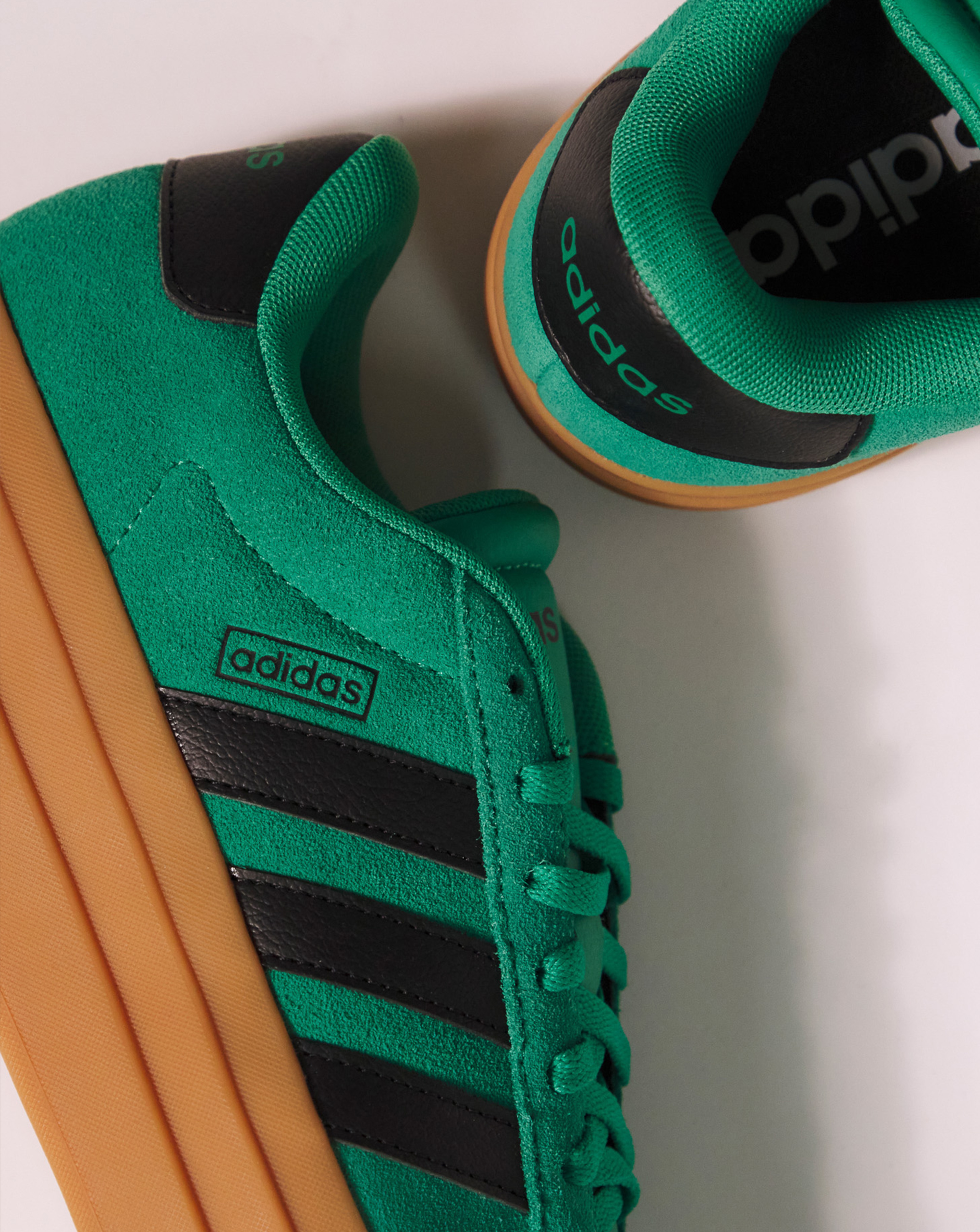 adidas VL Court Trainers in Green are pictured.