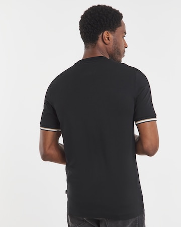 BOSS Contrast Cuff Short Sleeve T-Shirt - Black