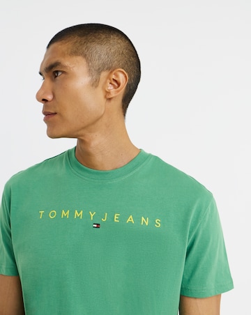 Tommy Jeans Regular Linear Logo T-Shirt - Green