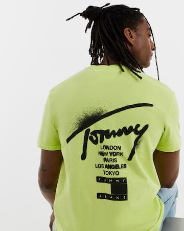 Tommy Jeans Short Sleeve Back Graphic City Signature T-Shirt - Lime