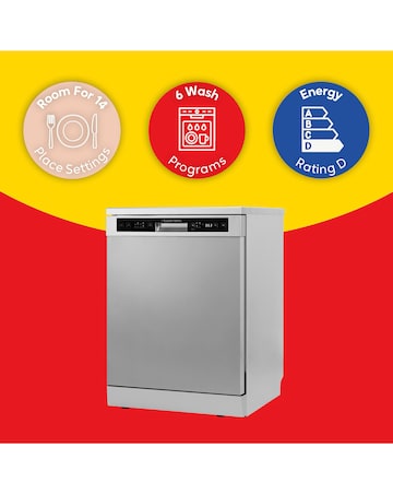 Russell Hobbs RH60DW00D2SS 14 Place Settings Full Size Dishwasher Inox + Install