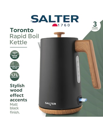 Salter Toronto Rapid Boil Black Kettle