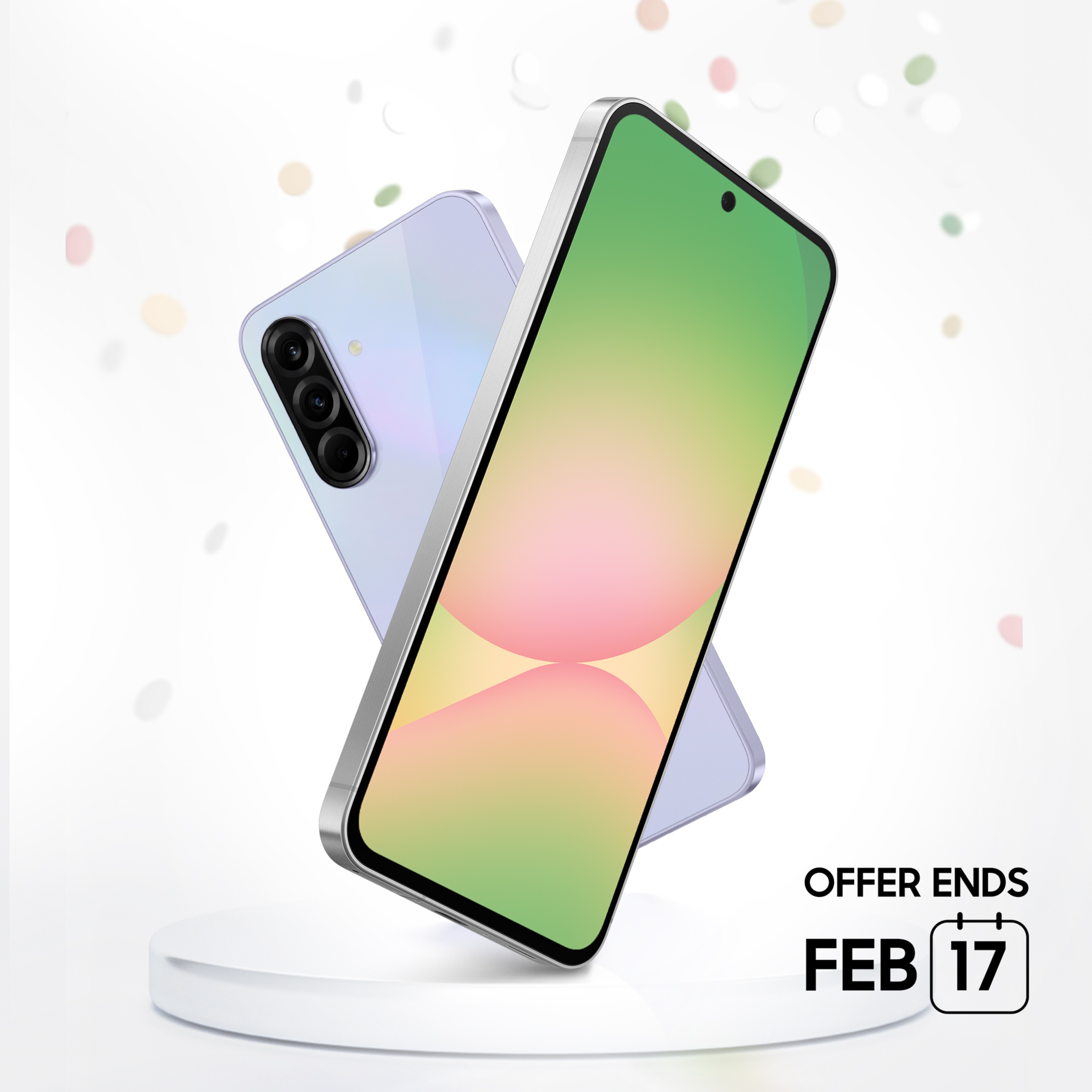 Samsung Galaxy A56 5G  and A36 5G pictured. Claim £100 Cashback - offer ends Feb 17th.