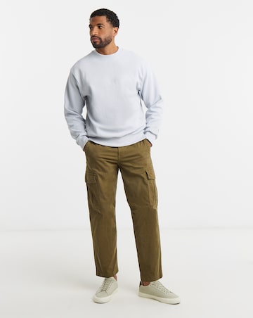 BOSS Waffle Logo Crew Neck Sweatshirt - Light Grey