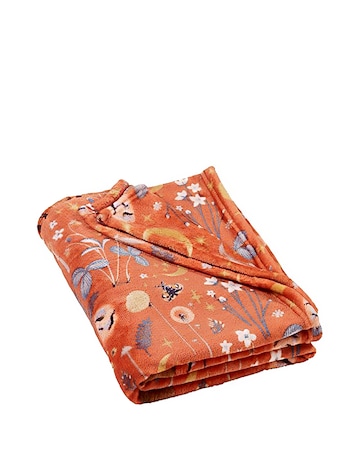 Catherine Lansfield Enchanted Twilight Fleece Throw - Burnt Orange