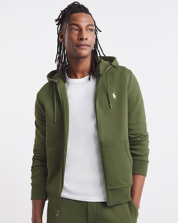 Polo Ralph Lauren Double Knit Zip Through Hoodie - Olive
