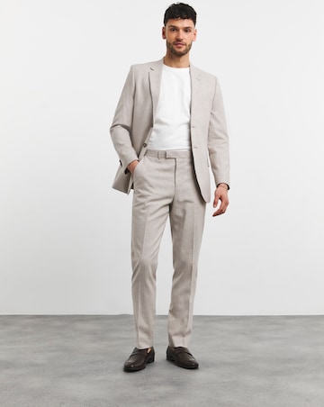 Linen Blend Pinstripe Suit Blazer
