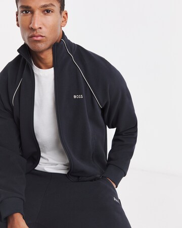 BOSS Zip Through Pique Tracksuit - Navy