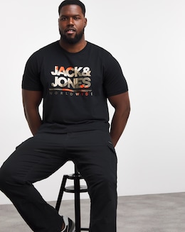 Jack &amp; Jones Luke Camo Logo T-Shirt - Black