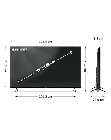 SHARP 4T-C55HM5245KB 55in 4K Ultra HD Smart TiVo LED TV with Freely
