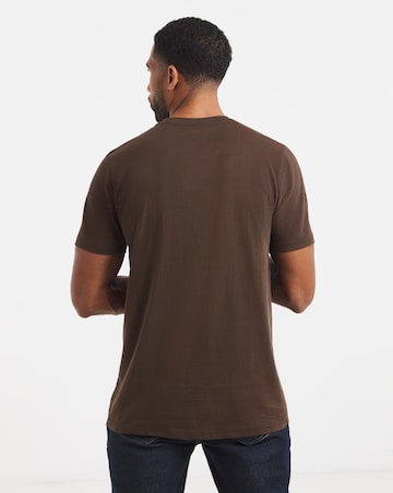 Pure Cotton Crew Neck T-Shirt Long - Brown