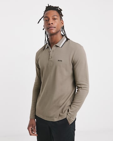 BOSS Classic Long Sleeve Plisy Polo - Light Khaki