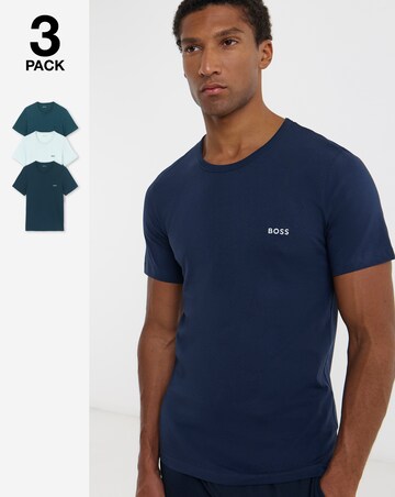 BOSS 3 Pack Short Sleeve Lounge T-Shirt - Blue