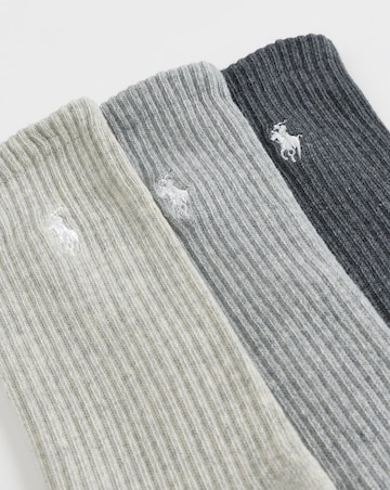 Polo Ralph Lauren 3 Pack Cotton Crew Sock - Grey