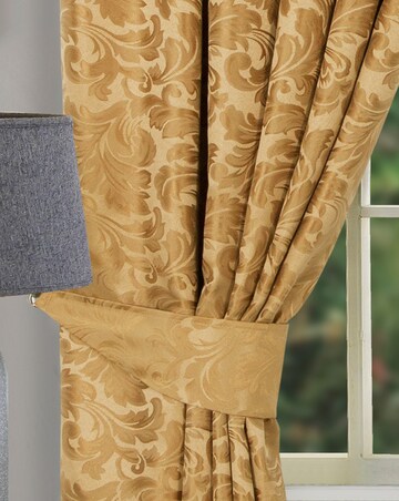Buckingham Jacquard Light Filtering Pencil Pleat Lined Door Curtain