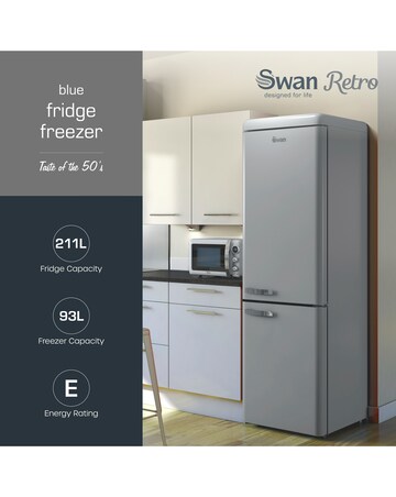 Swan SR11020GRNE Retro 60/40 Fridge Freezer - Grey