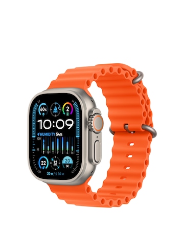 Apple Watch Ultra 2 GPS + Cellular, 49mm Titanium Case with Orange Ocean Band