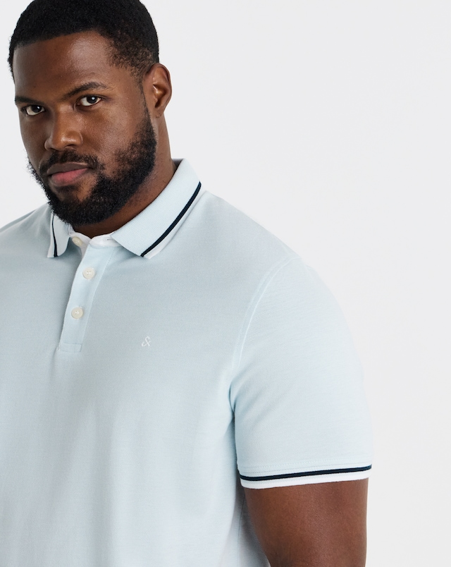 Jack & Jones Paulos Tipped Polo - Light Blue