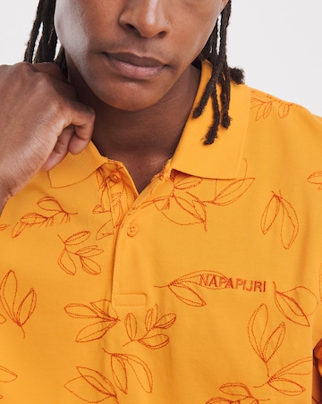 Napapijri Brolio Embroidered Polo - Apricot