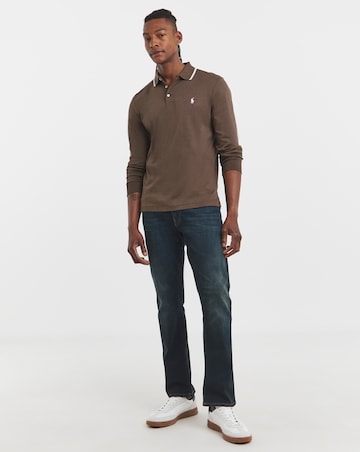 Polo Ralph Lauren Long Sleeve Tipped Soft Cotton Polo - Brown