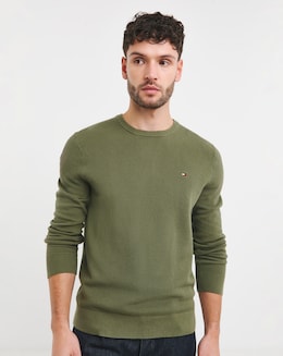 Tommy Hilfiger Structured Crew Neck Jumper Olive