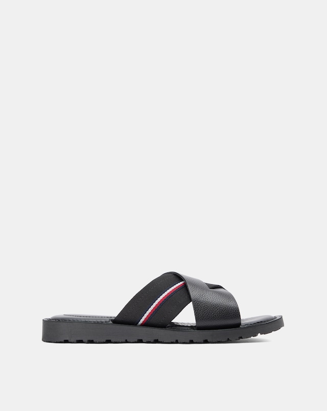Tommy Hilfiger Leather Sandals - Black
