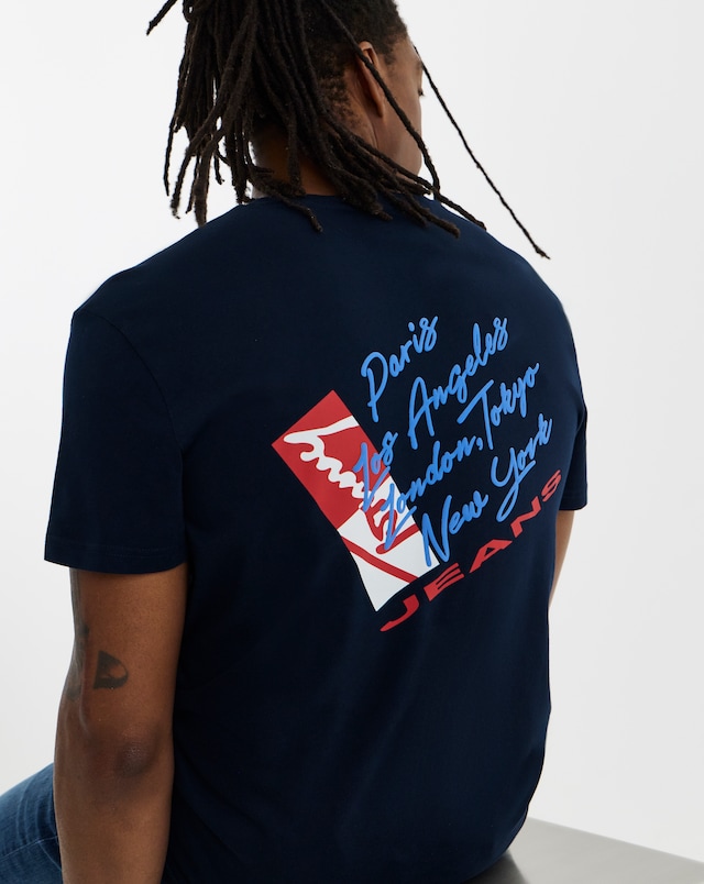 Tommy Jeans Short Sleeve Regular Signature Back Print T-Shirt - Navy