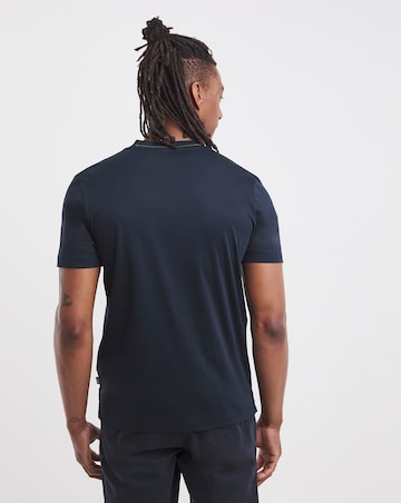 BOSS Short Sleeve Rib Neck T-Shirt - Navy