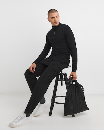 Calvin Klein Merino Quarter Zip Black Jumper