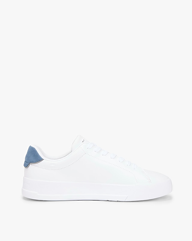 Tommy Hilfiger Leather Court Trainers - White/Blue