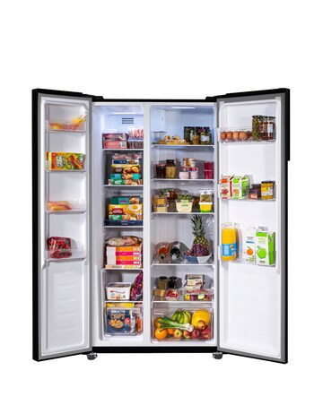 Russell Hobbs RH90AFF201B Slim American Fridge Freezer - Black E Rated