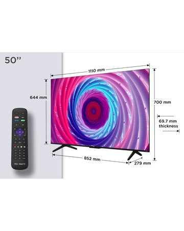 TCL 50In 50RC650K Roku TV Smart 4K Ultra HD HDR QLED TV