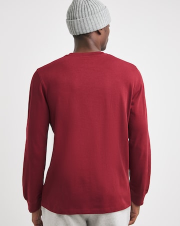 Long Sleeve Heavyweight T-Shirt Long Length- Cranberry