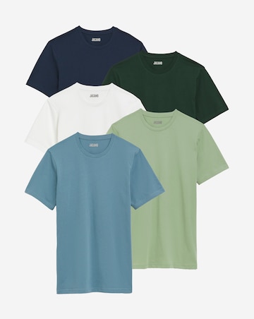 5 Pack Multi Crew Neck T-shirts Long