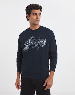 BOSS Logo Crew Sweatshirt - Navy