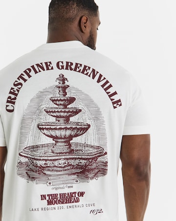 Jack & Jones Greenville Fountain Back Graphic T-Shirt - White