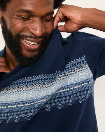 FatFace Jacquard T-Shirt (Regular & Tall) - Navy