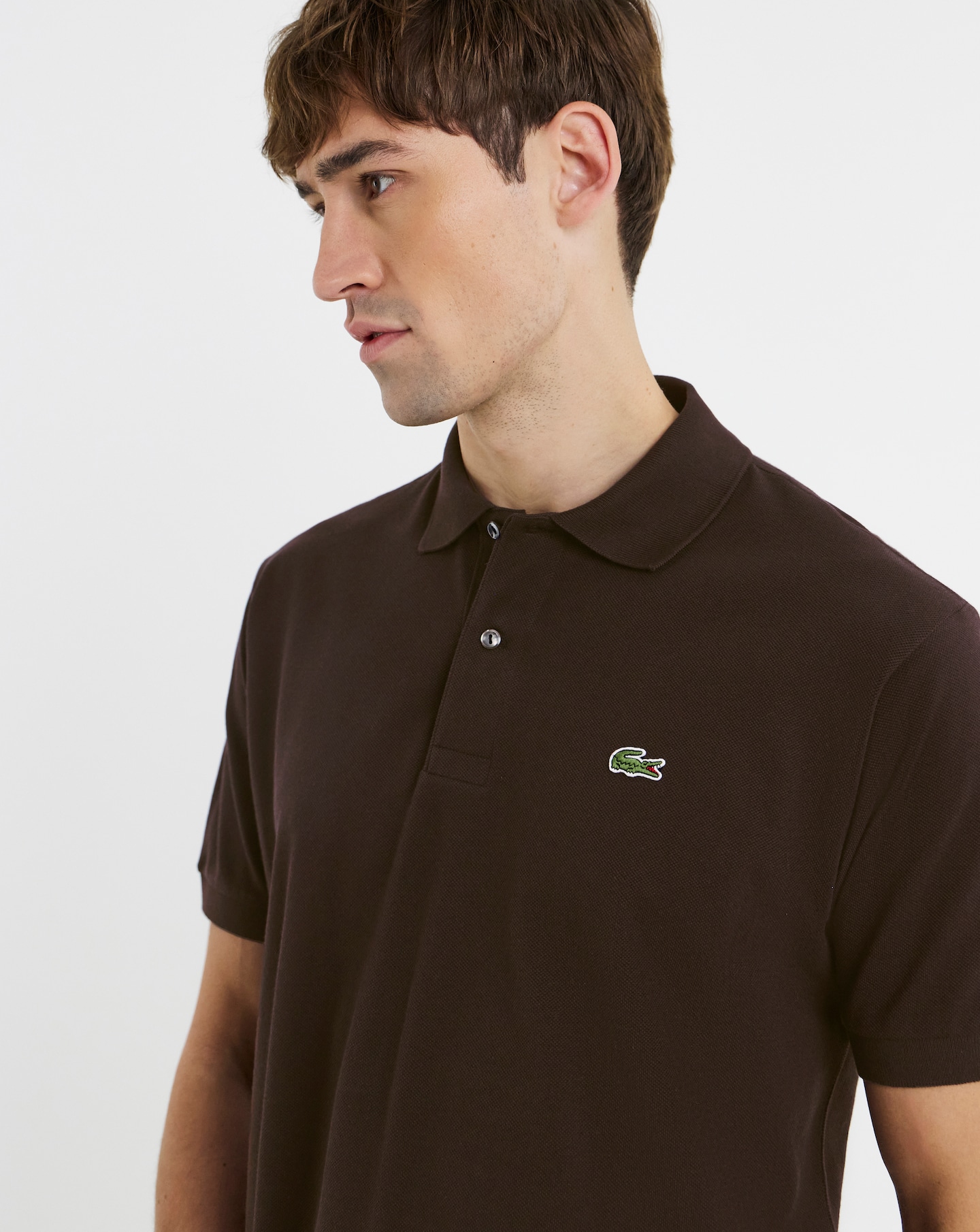 Lacoste Classic Short Sleeve Pique Polo - Brown | Jacamo