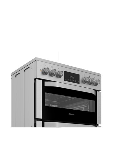 Hotpoint HDD6GDC2WX Dual Fuel Double Cooker with Glass Lid - Stainless Steel