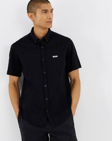 BOSS Short Sleeve Stretch Motion Shirt - Black