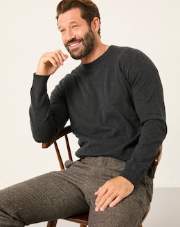 FatFace Rye Crew Neck Jumper (Regular &amp; Tall) - Grey
