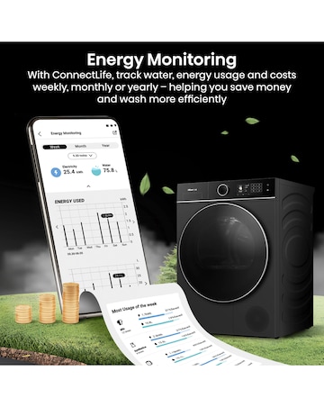 Hisense Power Steam 5i Series DH5I104BWAB WiFi-enabled 10kg Tumble Dryer - Black