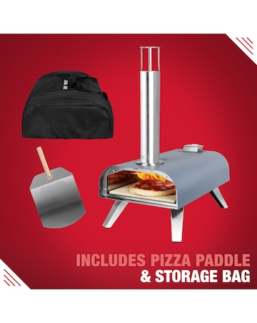 George Foreman Wood Pellet Pizza Oven with Paddle and Carry Bag