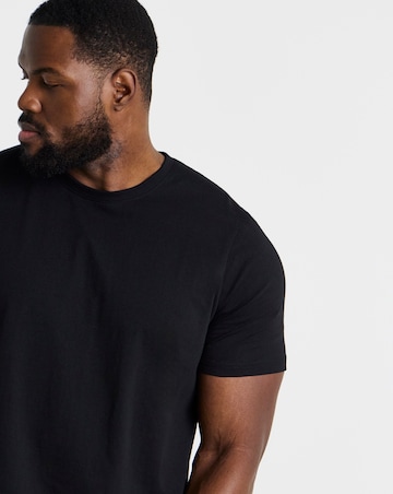 5 Pack Black Crew Neck T-Shirts Long